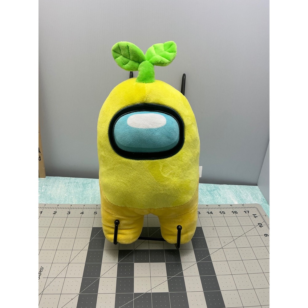 Among Us Yellow Crewmate Plush with Leaf Sprout Hat 12 Inch Gaming Toy